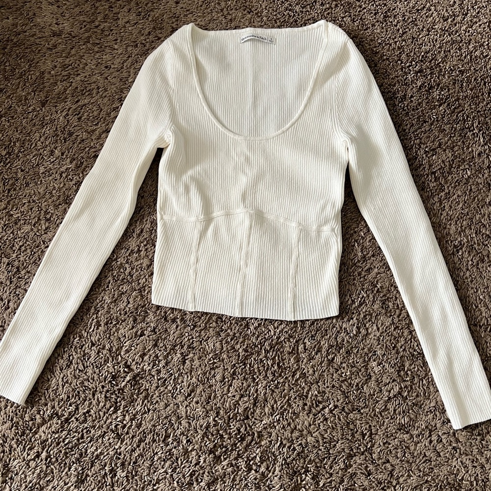 Abercrombie & Fitch Ribbed Corset Sweater